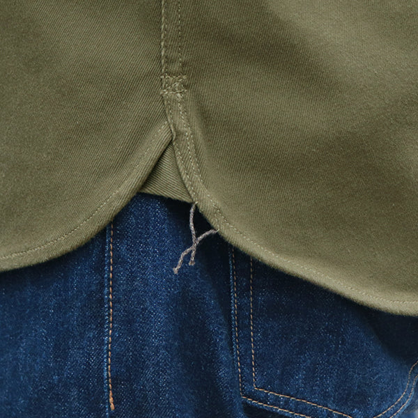 GEMSA WORK SHIRT / ORIGINAL COTTON HARD TWIST KERSEY / KHAKI OLIVE