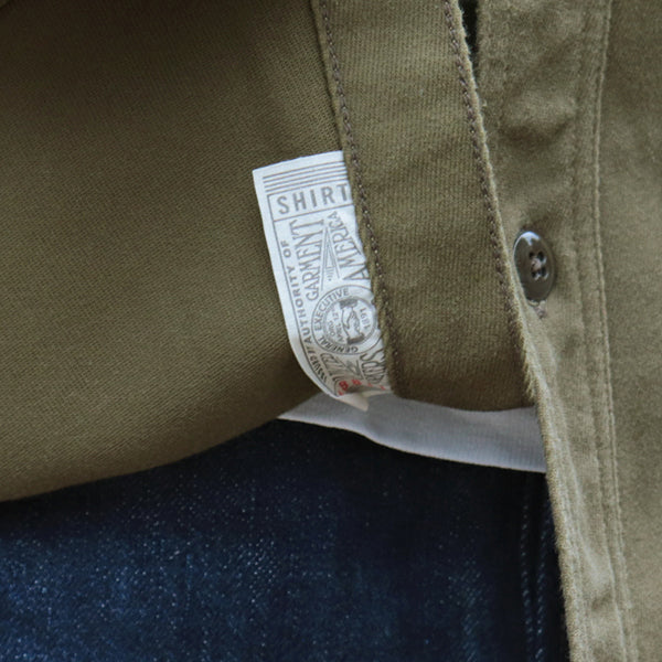 GEMSA WORK SHIRT / TEUFELHUND / ORIGINAL COTTON HARD TWIST KERSEY / KHAKI OLIVE