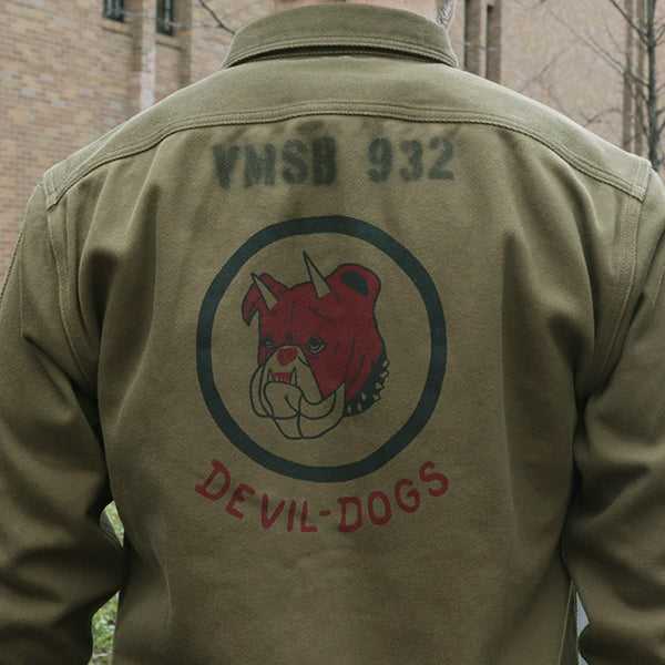 GEMSA WORK SHIRT / TEUFELHUND / ORIGINAL COTTON HARD TWIST KERSEY / KHAKI OLIVE