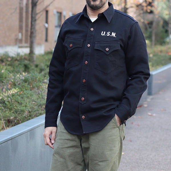 JOLLY ROGERS CV17 / U.S. NAVY UTILITY SHIRT CUSTOM MODEL / DARK NAVY