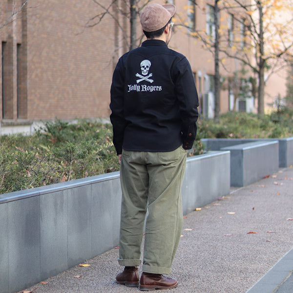 JOLLY ROGERS CV17 / U.S. NAVY UTILITY SHIRT CUSTOM MODEL / DARK NAVY
