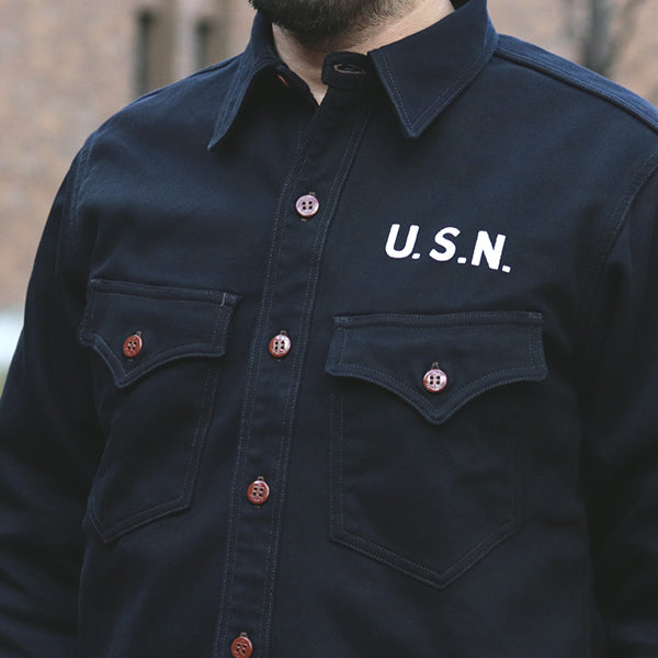 JOLLY ROGERS CV17 / U.S. NAVY UTILITY SHIRT CUSTOM MODEL / DARK NAVY