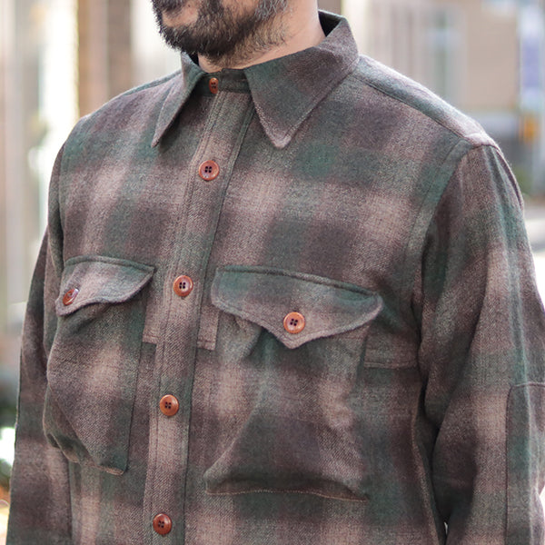 HIGHBALLER LOGGER SHIRT / BROWN × KHAKI × BEIGE