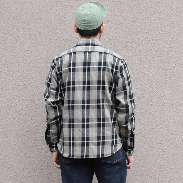 EDDY WORK SHIRT / NICKEL GRAY × DARK JET BLACK × CREAM × EGG YELLOW