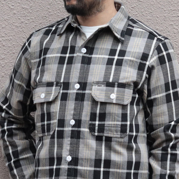 EDDY WORK SHIRT / NICKEL GRAY × DARK JET BLACK × CREAM × EGG YELLOW