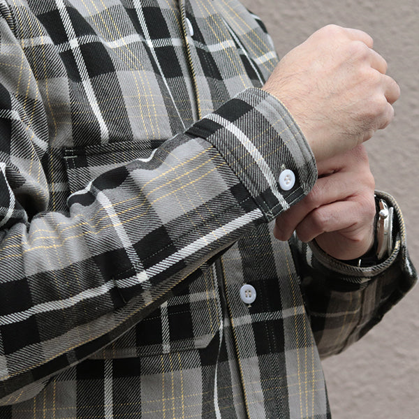 EDDY WORK SHIRT / NICKEL GRAY × DARK JET BLACK × CREAM × EGG YELLOW