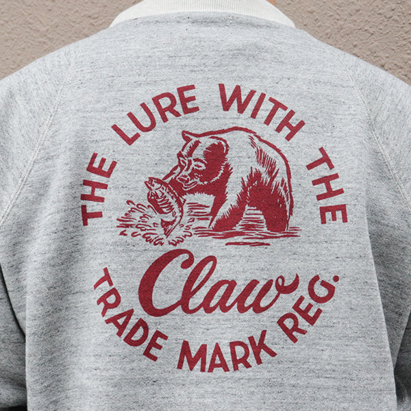 RAGLAN SLEEVE SWEAT SHIRT / THE LURE WITH THE CLAW / MIX GRAY × OATMEAL