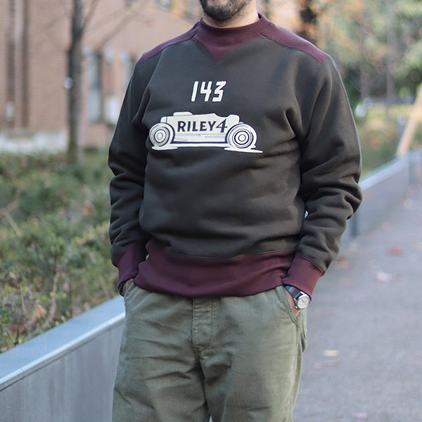 ATHLETIC SWEAT SHIRT / BIRNER LAKES MODIFIED / DARK OLIVE DRAB × OLD BROWN