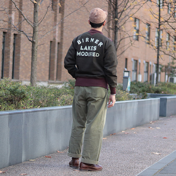 ATHLETIC SWEAT SHIRT / BIRNER LAKES MODIFIED / DARK OLIVE DRAB × OLD BROWN