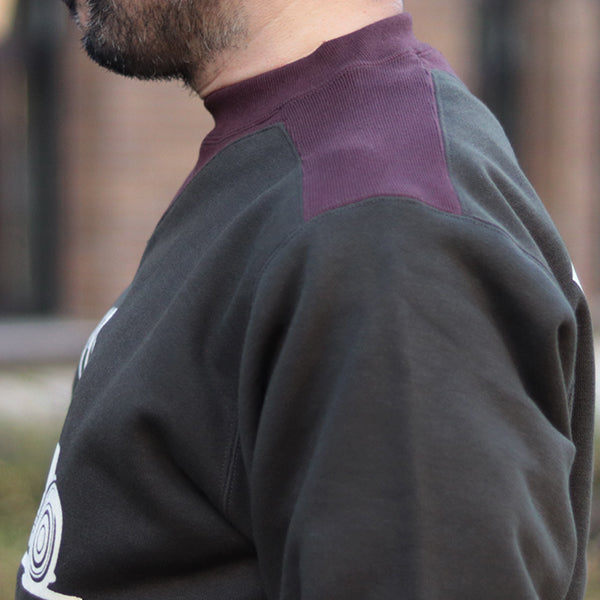 ATHLETIC SWEAT SHIRT / BIRNER LAKES MODIFIED / DARK OLIVE DRAB × OLD BROWN