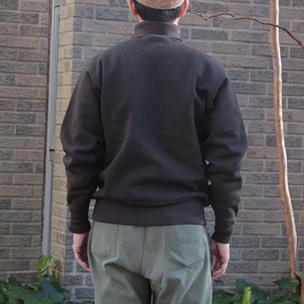 TURTLE NECK SWEAT SHIRT / SPECIAL HEAVY WEIGHT FLEECE / JET BLACK × CHARCOAL BLACK