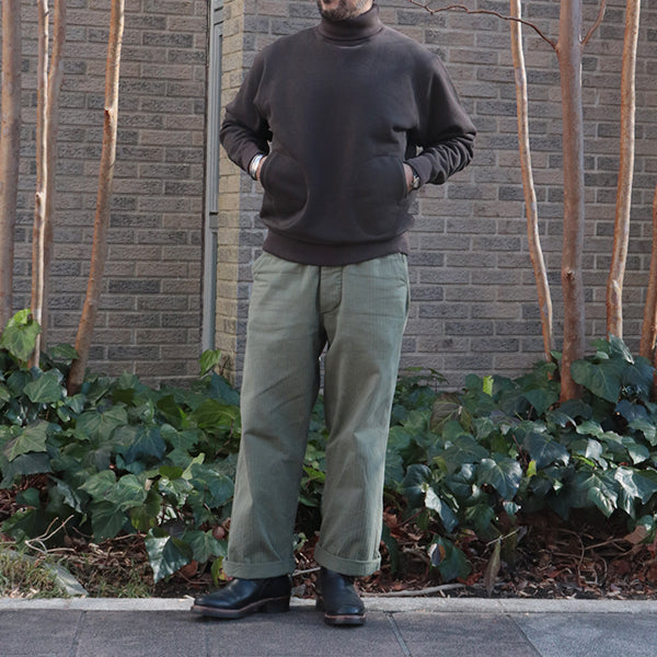 TURTLE NECK SWEAT SHIRT / SPECIAL HEAVY WEIGHT FLEECE / JET BLACK × CHARCOAL BLACK