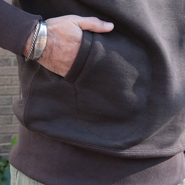 TURTLE NECK SWEAT SHIRT / SPECIAL HEAVY WEIGHT FLEECE / JET BLACK × CHARCOAL BLACK