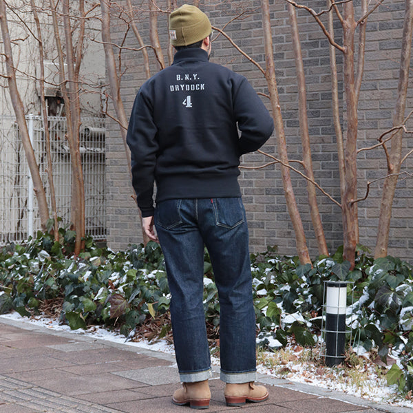TURTLE NECK SWEAT SHIRT / U.S. NAVY BNY DRYDOCK #4 / SPECIAL HEAVY WEIGHT FLEECE / JET NAVY