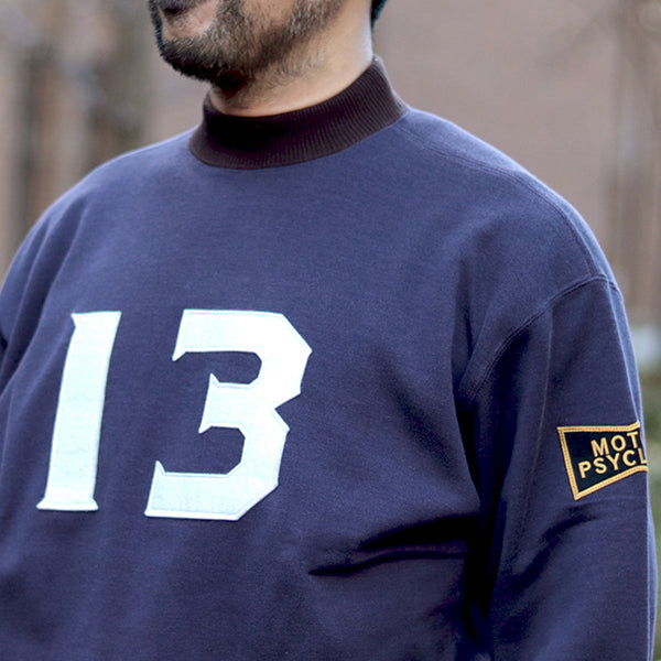 DOUBLE FACE SWEAT SHIRT #13 / COTTON × RAYON JERSEY / FADE NAVY × JET BLACK × STRAW