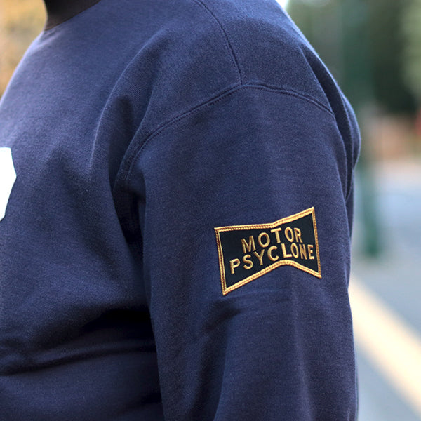 DOUBLE FACE SWEAT SHIRT #13 / COTTON × RAYON JERSEY / FADE NAVY × JET BLACK × STRAW