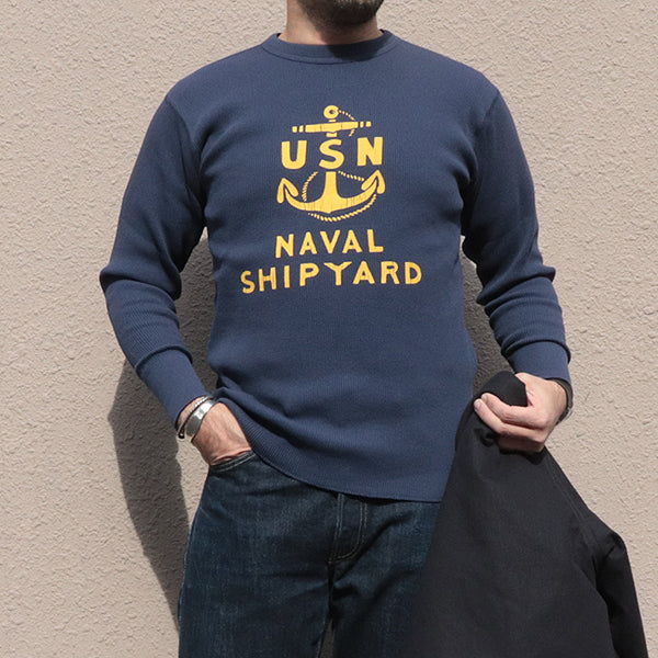 CREW NECKED THERMAL L/S SHIRT / U.S.N. NAVAL SHIPYARD / DRY NAVY
