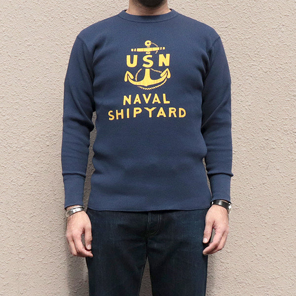CREW NECKED THERMAL L/S SHIRT / U.S.N. NAVAL SHIPYARD / DRY NAVY
