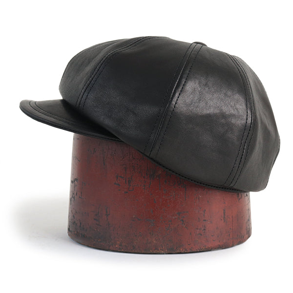 JAM BUSTER 8 PANELS CAP / VINTAGE STYLE LEATHER / BLACK