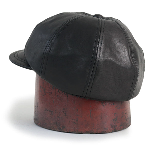 JAM BUSTER 8 PANELS CAP / VINTAGE STYLE LEATHER / BLACK