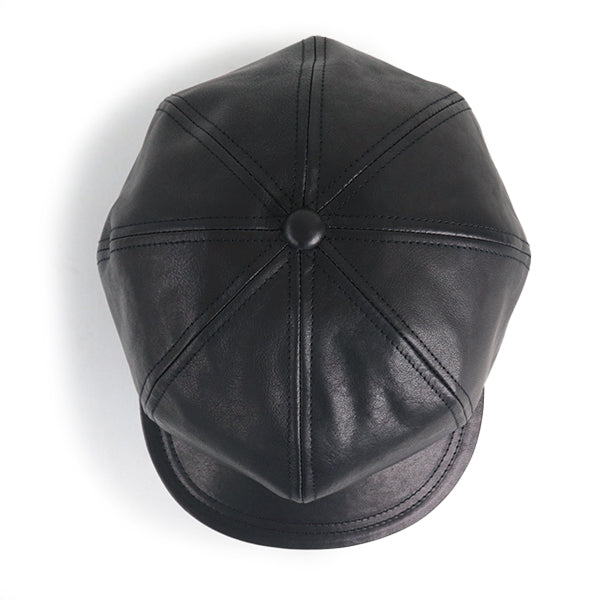 JAM BUSTER 8 PANELS CAP / VINTAGE STYLE LEATHER / BLACK