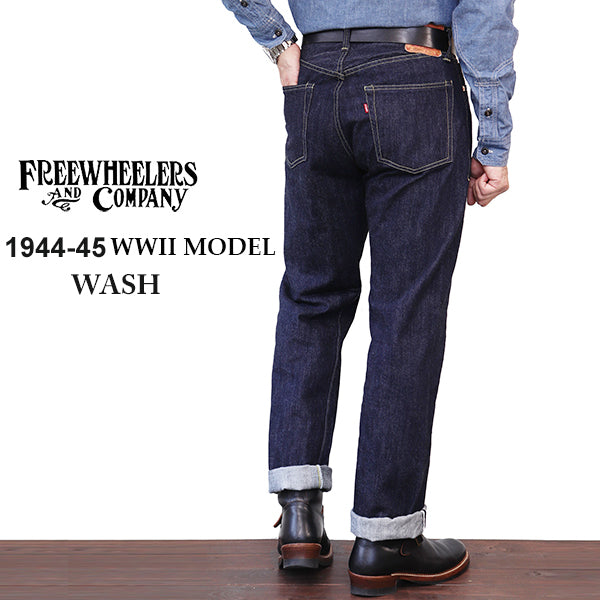 1944-45 WWII MODEL 5 POCKET JEANS / Lot S601 XX Length 32″ / ONE WASH MODEL