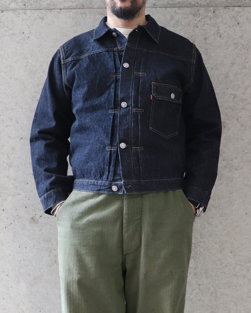 IN THE SECOND HALF OF 1941 EARLIEST WORLD WAR II MODEL / 1st GENERATION DENIM JACKET / ORIGINAL 14oz WWII INDIGO DENIM / 大戦モデル
