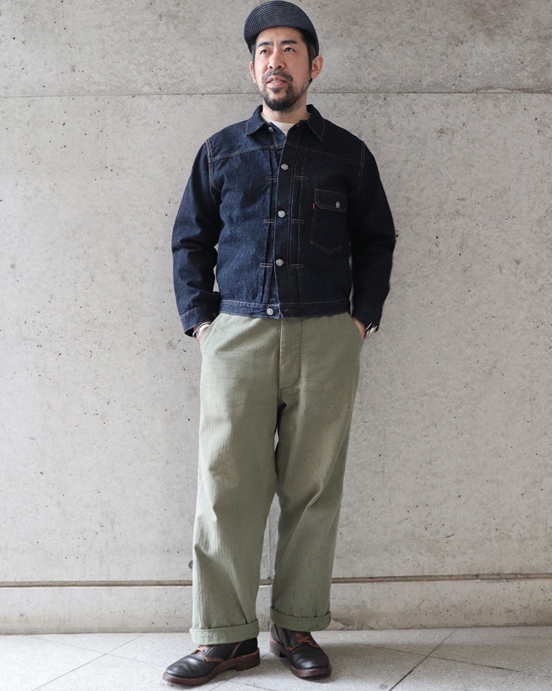 IN THE SECOND HALF OF 1941 EARLIEST WORLD WAR II MODEL / 1st GENERATION DENIM JACKET / ORIGINAL 14oz WWII INDIGO DENIM / 大戦モデル