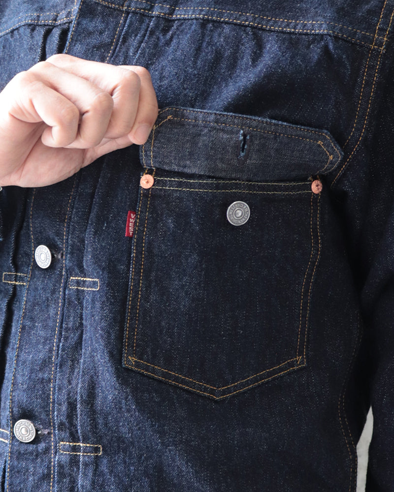 IN THE SECOND HALF OF 1941 EARLIEST WORLD WAR II MODEL / 1st GENERATION DENIM JACKET / ORIGINAL 14oz WWII INDIGO DENIM / 大戦モデル