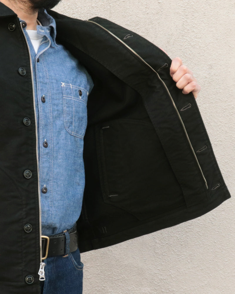 DECK WORKER JACKET / ORIGINAL HIGH DENSITY JUNGLE CLOTH / JET BLACK