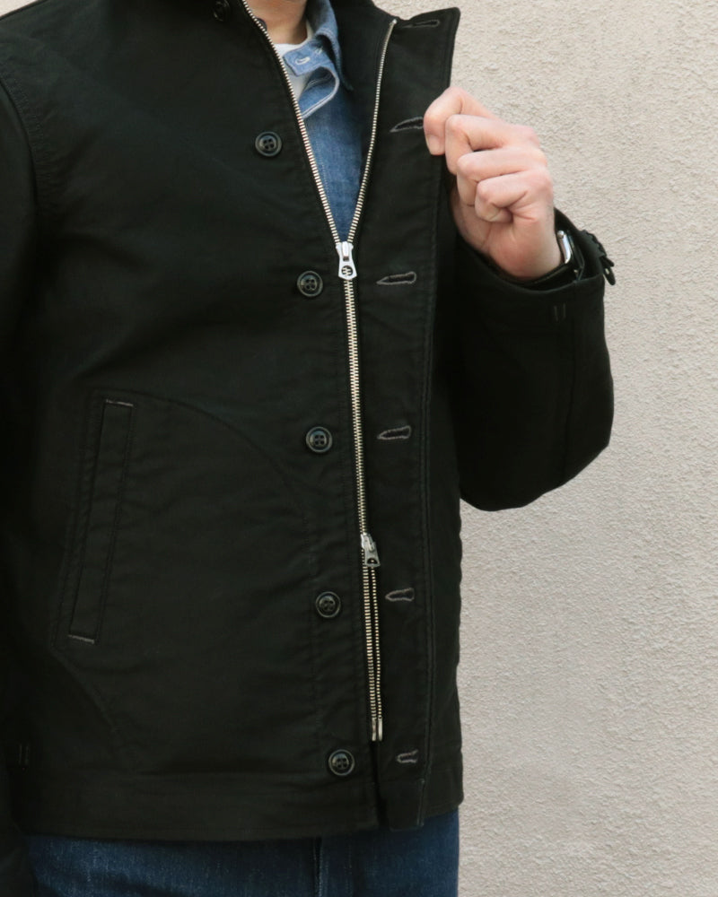 DECK WORKER JACKET / ORIGINAL HIGH DENSITY JUNGLE CLOTH / JET BLACK