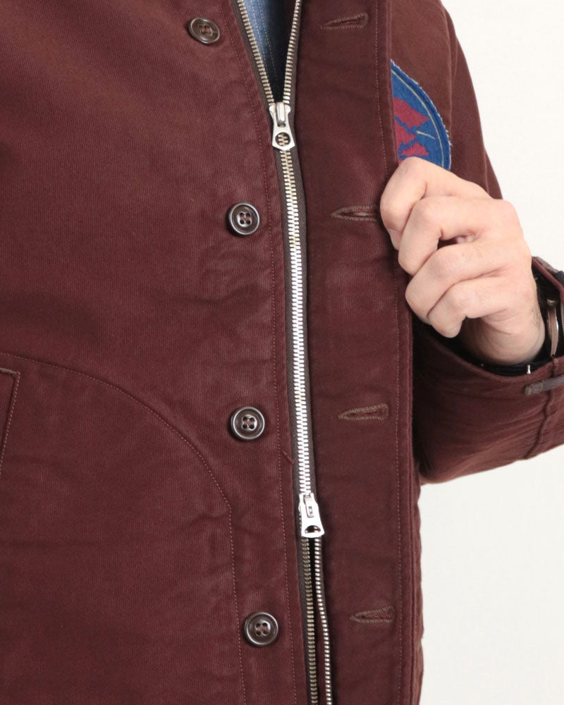DECK WORKER JACKET/ HOP HEADS CUSTOM MODEL / DARK RED BROWN