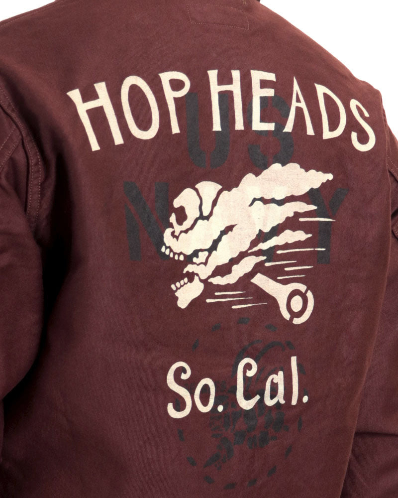 DECK WORKER JACKET/ HOP HEADS CUSTOM MODEL / DARK RED BROWN