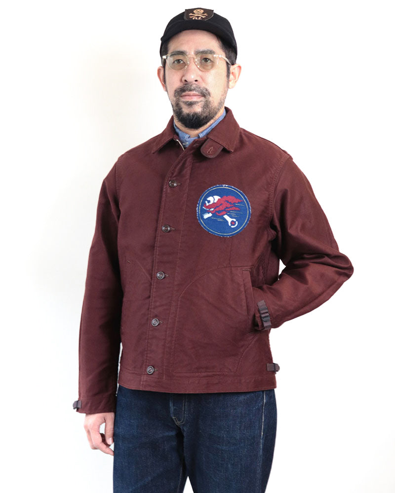 DECK WORKER JACKET/ HOP HEADS CUSTOM MODEL / DARK RED BROWN