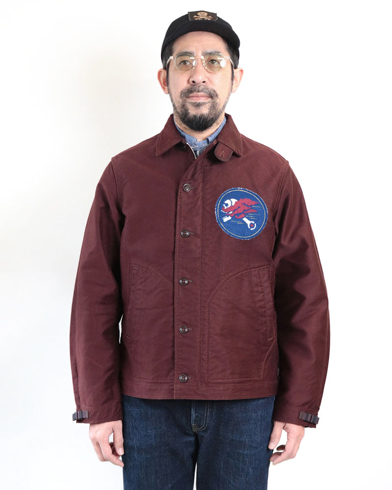 DECK WORKER JACKET/ HOP HEADS CUSTOM MODEL / DARK RED BROWN