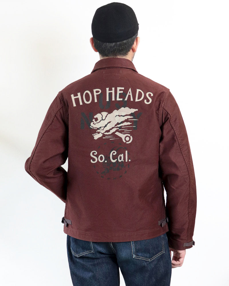 DECK WORKER JACKET/ HOP HEADS CUSTOM MODEL / DARK RED BROWN