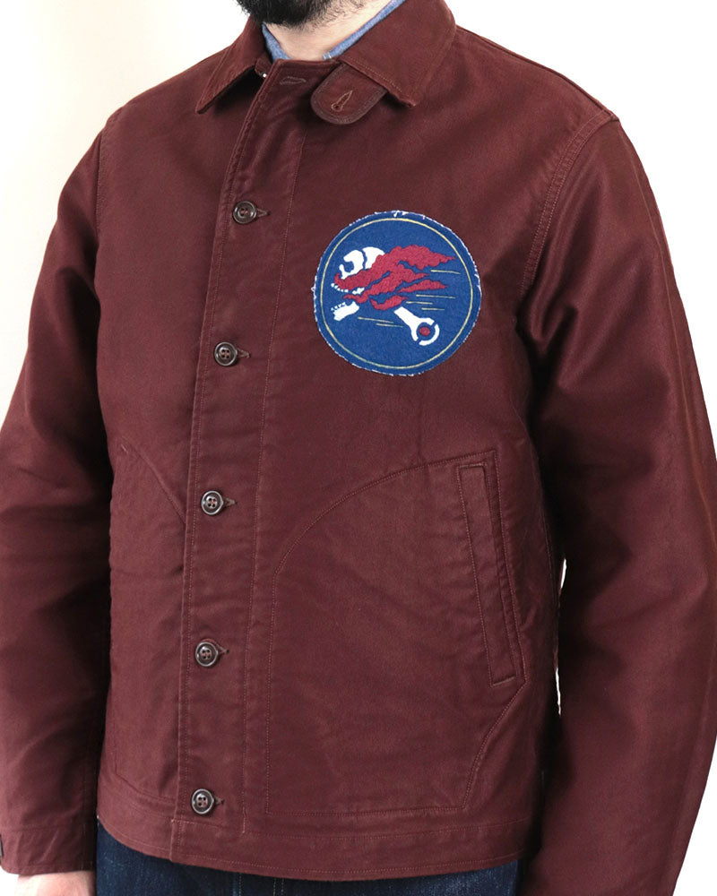 DECK WORKER JACKET/ HOP HEADS CUSTOM MODEL / DARK RED BROWN