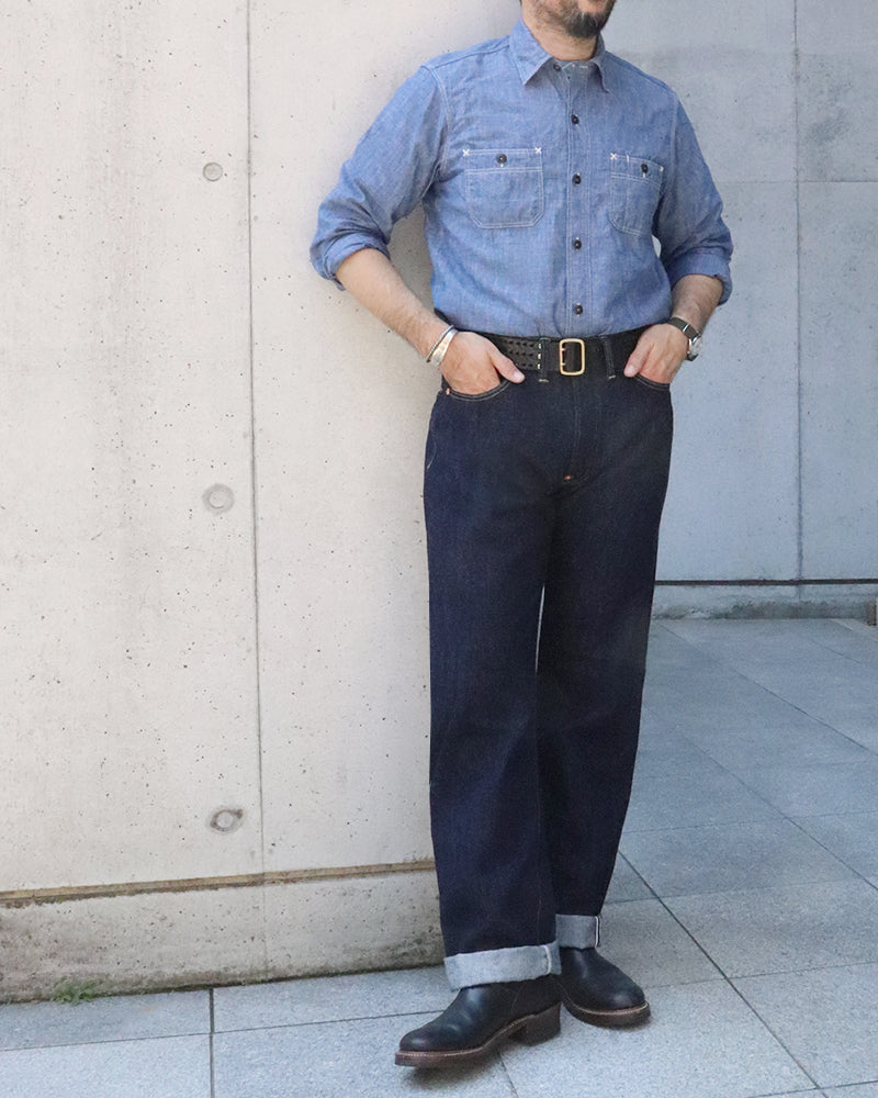 IN THE SECOND HALF OF 1941 / EARLIEST WORLD WAR II MODEL / 5 POCKET JEANS / Lot 601 XX 1941 / 14oz WWII INDIGO DENIM