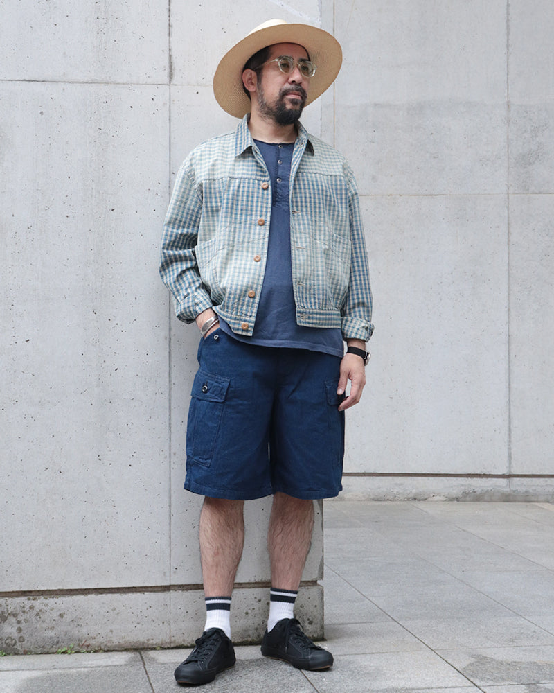 JUNGLE FATIGUES TROPICAL TROUSERS CUT-LENGTH / VINTAGE STYLE 9oz INDIGO DENIM