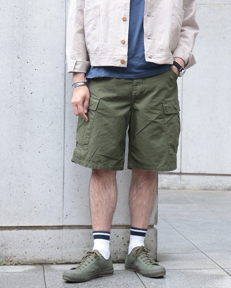 JUNGLE FATIGUES TROPICAL TROUSERS CUT-LENGTH / VINTAGE STYLE RIP-STOP / OLIVE