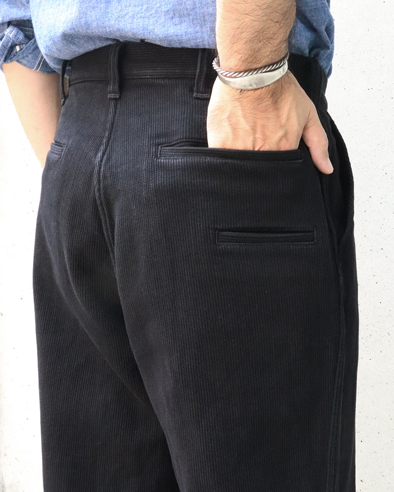 BLACK ROGUE TROUSERS / YARN-DYED PIQUE / RUDE BLACK