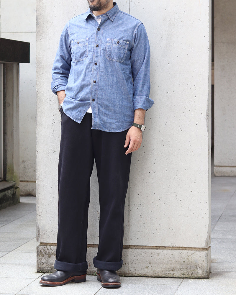 BLACK ROGUE TROUSERS / YARN-DYED PIQUE / RUDE BLACK