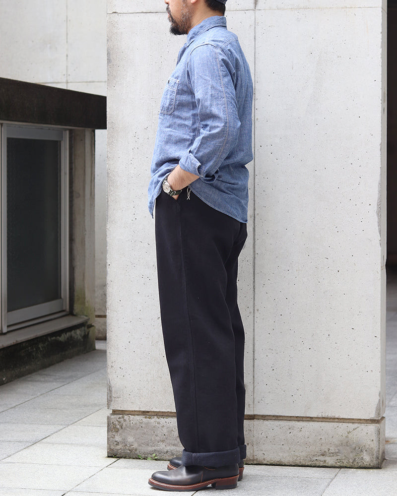 BLACK ROGUE TROUSERS / YARN-DYED PIQUE / RUDE BLACK