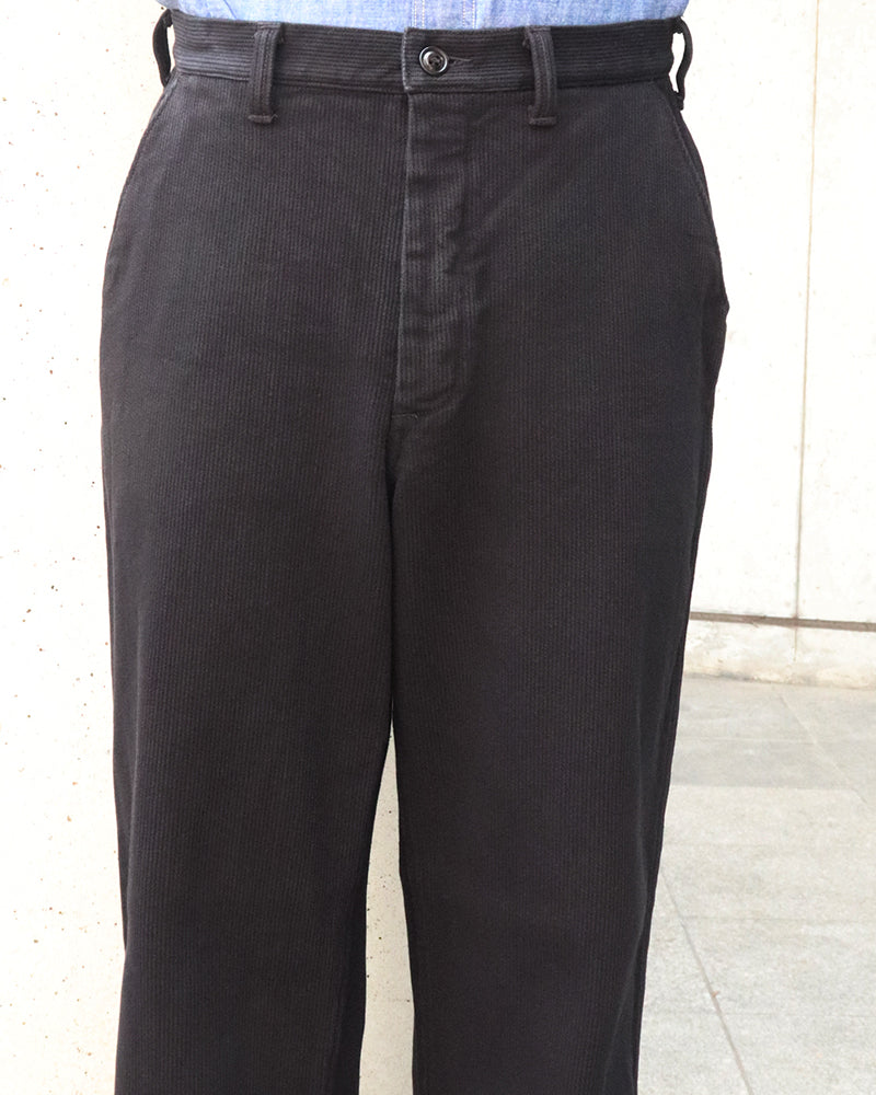 BLACK ROGUE TROUSERS / YARN-DYED PIQUE / RUDE BLACK