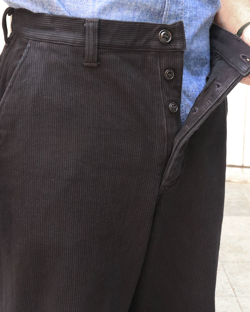BLACK ROGUE TROUSERS / YARN-DYED PIQUE / RUDE BLACK