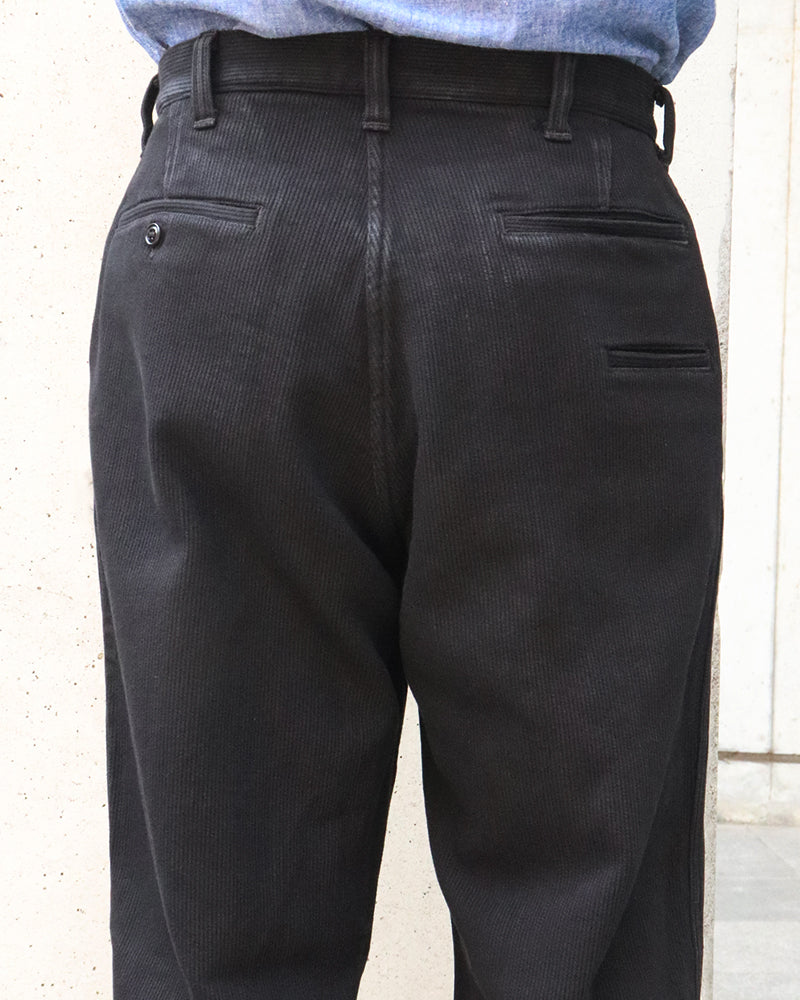 BLACK ROGUE TROUSERS / YARN-DYED PIQUE / RUDE BLACK