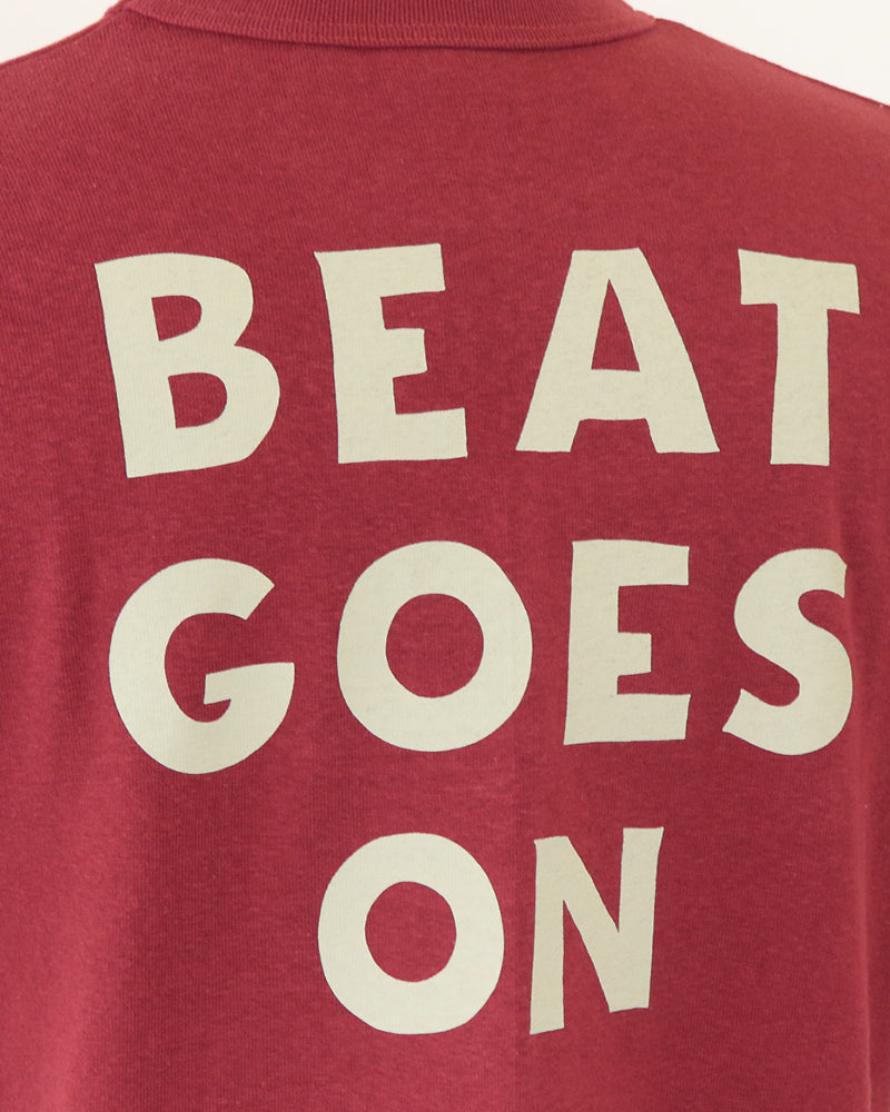 T-SHIRT BEAT GOES ON / VINTAGE STYLE MEDIUM WEIGHT JERSEY