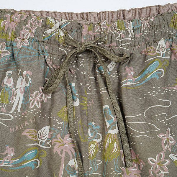 ALOHA SHORT ALL OVER PATTERN / CHARCOAL GRAY