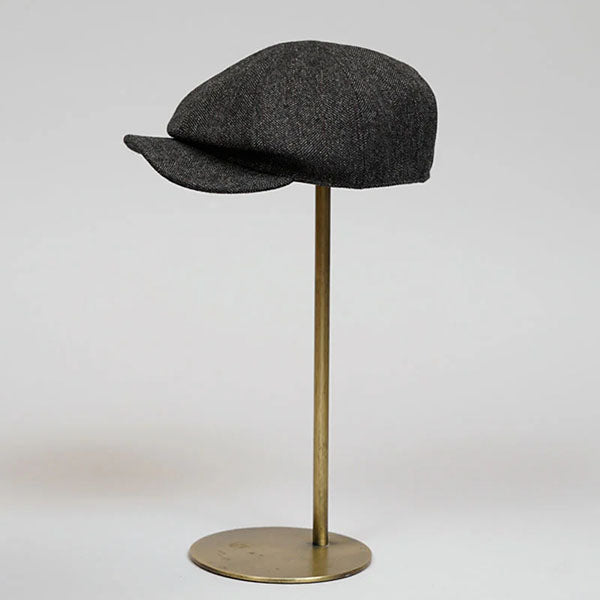 SALE / OX'ED SILVER / COBBLER CASQUETTE / SMALL HERRINGBONE / CHARCOAL GRAY