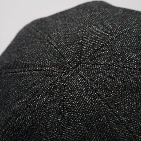 SALE / OX'ED SILVER / COBBLER CASQUETTE / SMALL HERRINGBONE / CHARCOAL GRAY